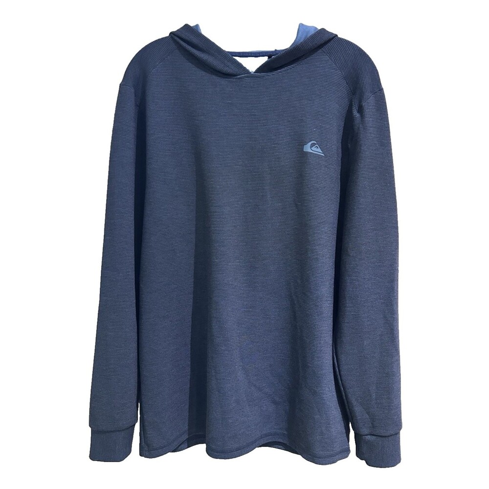 Quiksilver M Blue DRYFLIGHT Waffle Knit Performance Hoodie athleisure GOOD